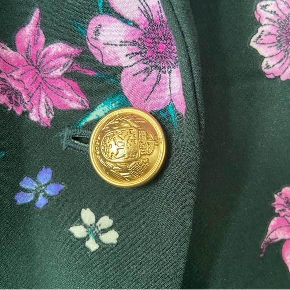 Lane Bryant Blazer Women's Size 20 Green Floral Print "The Bryant Blazer" Jacket - Picture 2 of 2